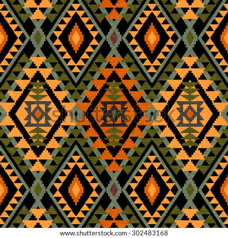 Geometric textile seamless pattern in ethnic style