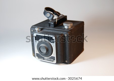 Dusty Antique Camera Time Traveler 120 shallow depth of field--isolated version available