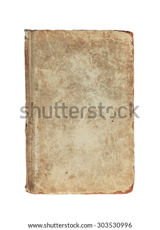 Old vintage textured cover of book on a white background