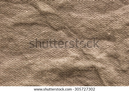 Sackcloth background wrinkled surface.