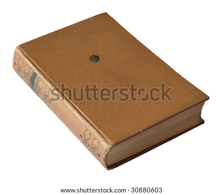old book isolated on white background with clipping path