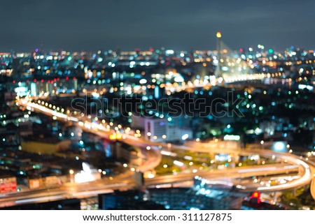 Bokeh city light - twilight night