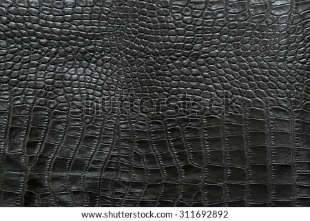 Black croccodile Leather background and texture