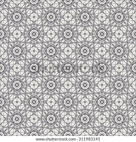 Round Linear Seamless Pattern with lace vintage decorative geometric elements. Modern monochrome geometric background. Contemporary graphic design.
