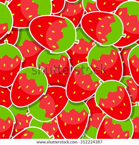 Seamless Pattern Background from Strawberry Vector Illustration. EPS10