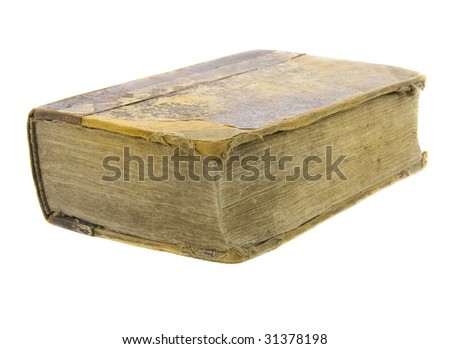 very old bible on the white background