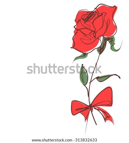 Drawing vector graphics with floral patterns with roses for design. Floral flower natural design. Graphic, sketch drawing. rose