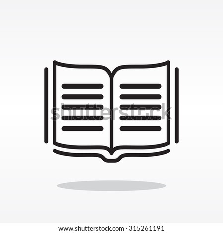 Open book - Vector illustration, line icon