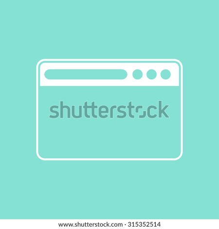 Browser  icon on a green background, flat design. Vector illustration.