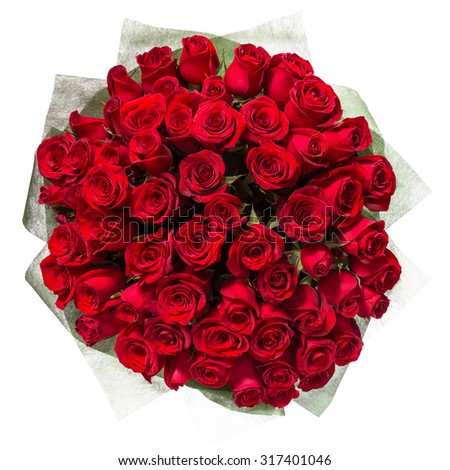 red roses isolated on white background.