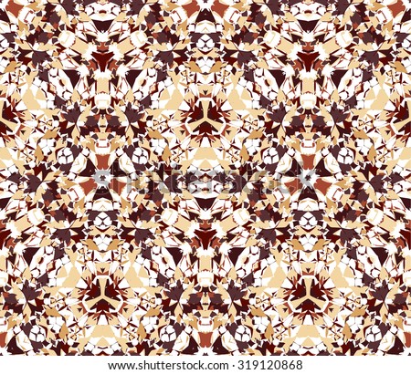 Seamless pattern composed of color abstract elements located on white background. Useful as design element for texture, pattern and artistic compositions. Vector illustration.