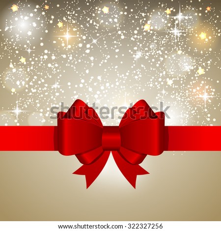 Abstract Glossy Star Background with Bow and Ribbon Illustration 