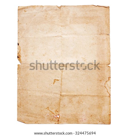 Old Paper texture isolated on white.