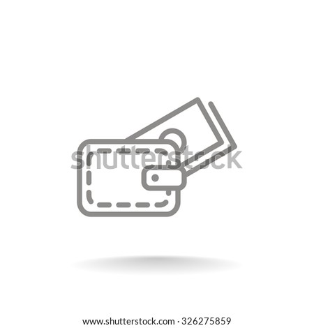 wallet with credit card - vector