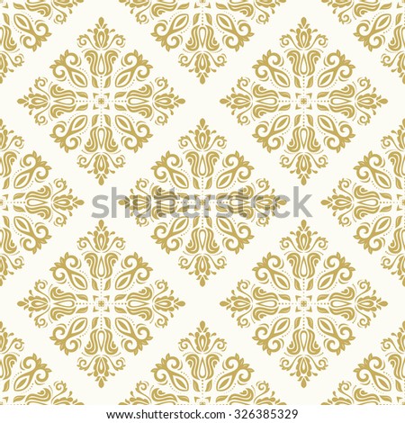 Oriental vector classic golden pattern. Seamless abstract background