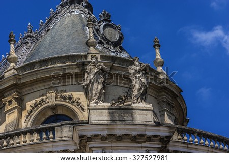 Architectural fragments of Royal Chapel of Palace of Versailles. Palace of Versailles was a royal chateau. It was added to the UNESCO list of World Heritage Sites. Paris, France.