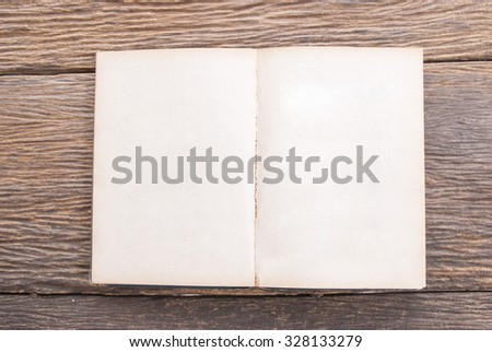 Blank page with grunge wood background