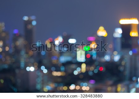 Blurred bokeh city lights background