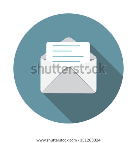 E-Mail Flat Icon with Long Shadow, Illustration 

