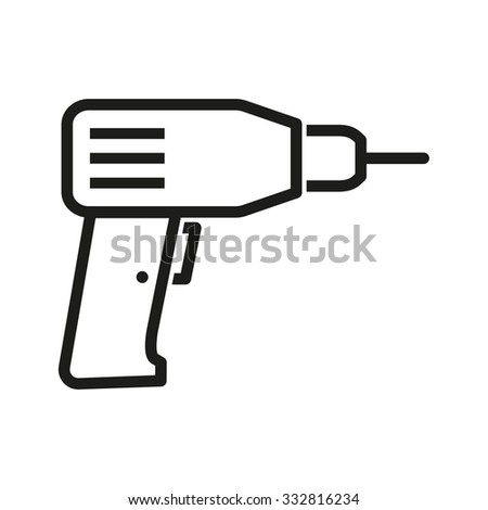 Drill  icon  on white background. Vector illustration.