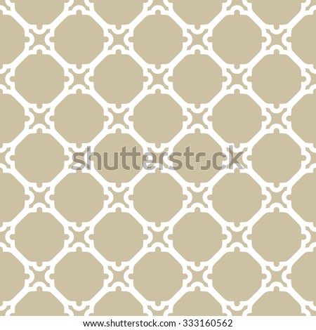 Geometric vector ornament with fine elements. Seamless golden and white pattern for wallpapers and backgrounds