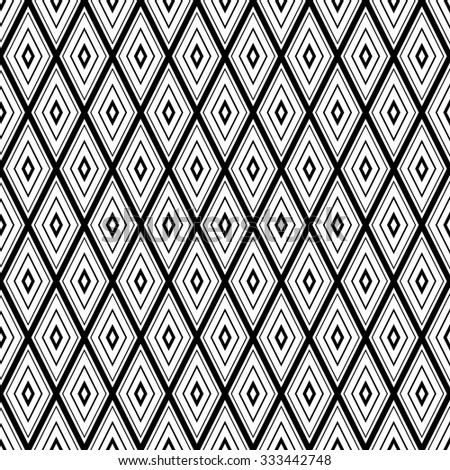 seamless geometric rhombus background with monochrome, vector illustration