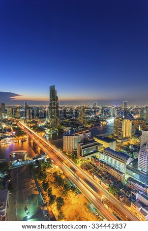 Bangkok cityscape, night view
