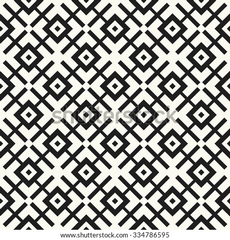 Vector seamless pattern. Stylish textile print with geometric design. Black and white fabric background.