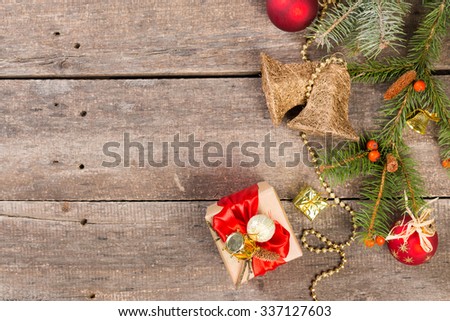 Christmas decorations with copy space