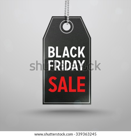 Black Friday Sale Price Tag. Vector Black Label with shadow