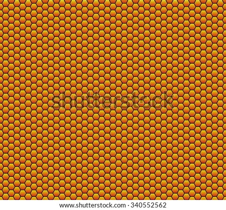 Honeycomb structure background with colours red and yellow