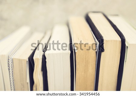 Books standing in a row