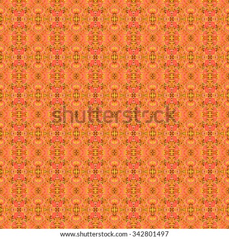 orange abstract background with ornamental geometric pattern