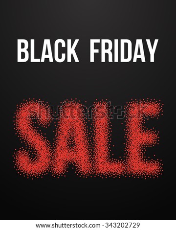 Illustration of Black Friday Sale Poster with Blackwork Halftone Effect. Black Friday Sale Template