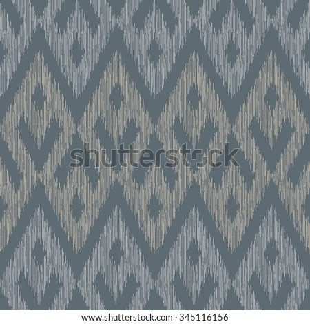 Seamless Faux Ikat Tribal Geometric Pattern Background Tile