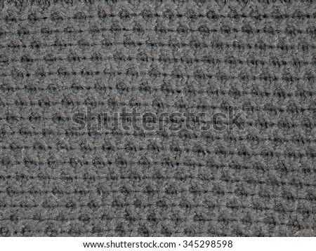 Dark gray knitted wool fabric winter background
