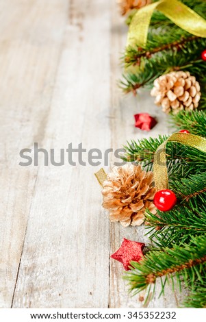 christmas fir tree and decorations