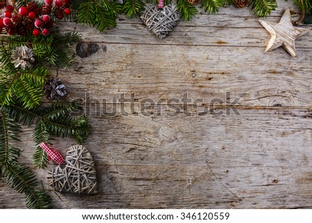 Christmas decoration, Christmas background with copy space
