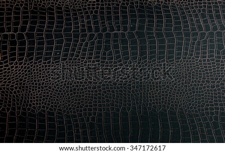 Pattern of dark brown leather, crocodile leather.