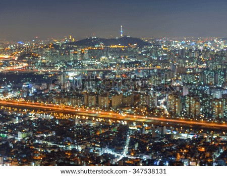 Korea city Abstract bokeh background
