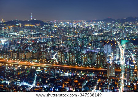 Korea city Abstract bokeh background