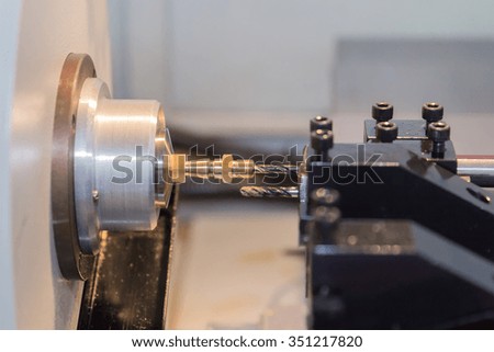 Steel metal cutting machine process by CNC turning machine in workshop