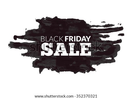Watercolor label on the big Black Friday discounts and sales
