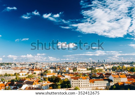 Famous scene, cityscape of Prague, Czech Republic. Sunny summer day