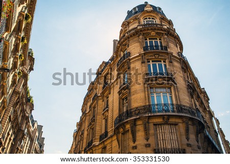 Old French traditional architecture. Paris, France.