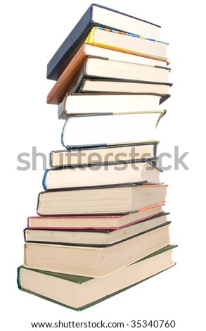  stack of books isolated