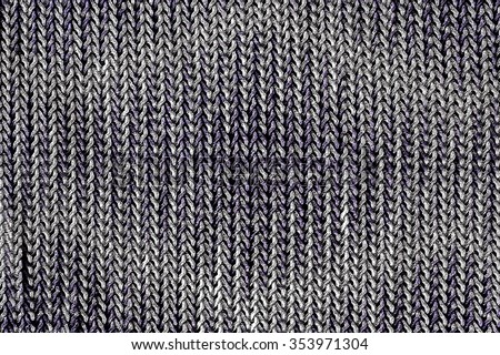 Dark gray background texture of knitted fabric.