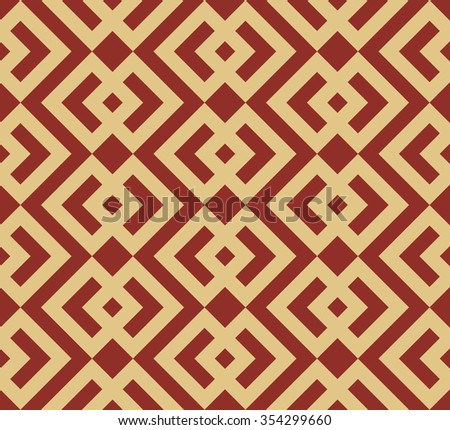 Seamless burgundy red and beige pixel ethnic tribal pattern vector
