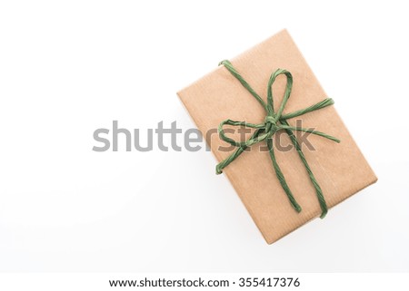 Brown gift box isolated on white background