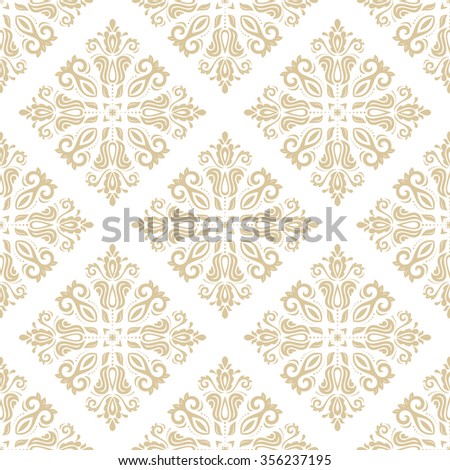 Oriental vector classic golden pattern. Seamless abstract background